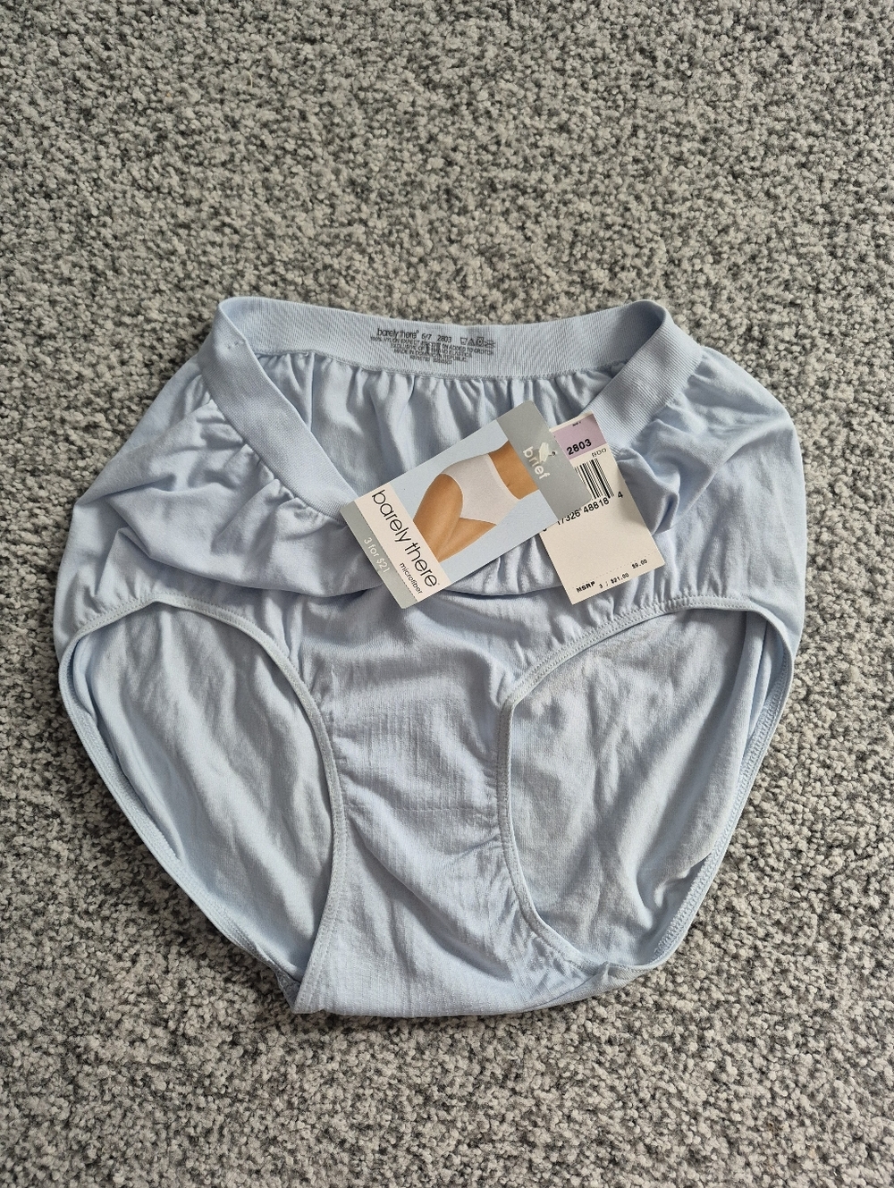 3 pair Nylon with cotton crotch Panties by Barely There Size 6/7 Style 2803 - Picture 3 of 5
